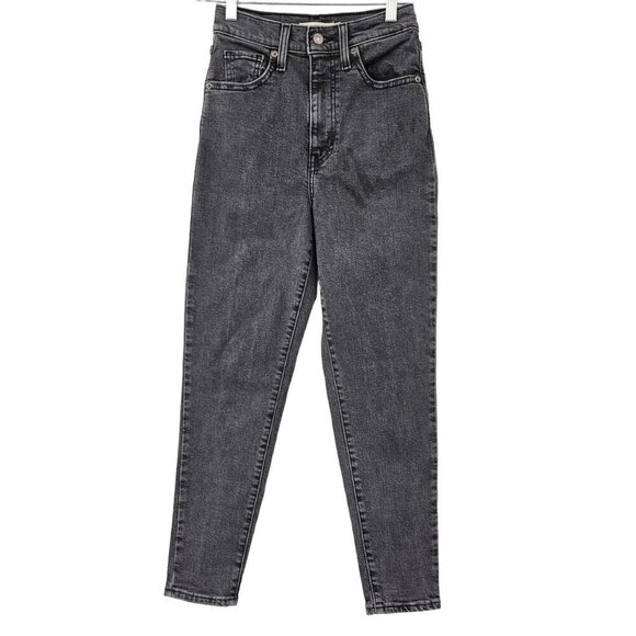 Levi’s High Waisted Taper Mom Jeans Gray Women’s Size 24 Relaxed Fit Denim - Picture 1 of 12